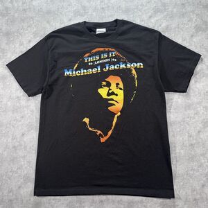 Vintage Y2K Hanes Michael Jackson This Is It Tour T-Shirt London Size L Concert